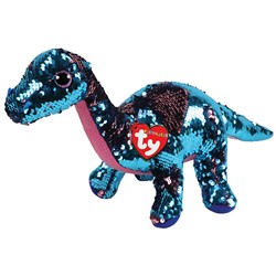 TY Inc. 36431T STOMPY - PINK/GREEN SEQUIN DINOSAUR MED 1
