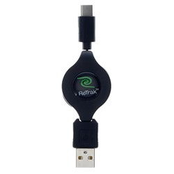 Retrak ETESUCAM Retractable USB Type-C Charger Cable Short Type C USB Charging Cable ETESUCAM Black 1