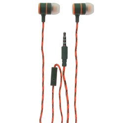 MobileSpec MBSHV010O Hi-Vis Wired Earbuds Orange 1