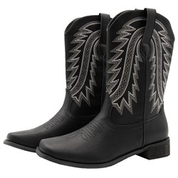 Searchers SC200917BKXL Searchers SC200917BKXL Black Cowboy Boots for Men Square Toe Embroidered Western Boot - XL 1