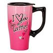 Spoontiques 11985 16oz. Ceramic Travel Mug I Love You a Latte