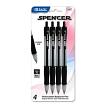 Bazic Products 17047 BAZIC Spencer Black Retractable Pen 4pk