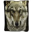 BlackCanyon Outfitters 7426WLFFCE Medium Weight Queen Blanket Wolf Face