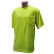 BlackCanyon Outfitters BCOSSTY2X NON RATED SS POCKET TEE HIVIS/ LIME 2X