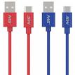 MobileSpec MB06337 4ft. USB-C to USB Charge & Sync Cable Red & Blue