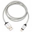 MobileSpec MBS06277 3' Lightning to USB Charge & Sync Metal Cable Silver