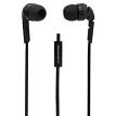 MobileSpec MBS10111 Stereo Earbuds with Flat Cord & In-Line Mic Black