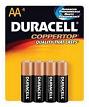 Duracell MN-1500B4 AA Cell Alkaline Batteries - 4-Pack