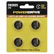PowerDrive PDCR20254B 2025 3V Lithium Button Battery 4 Pack