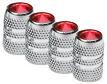 RoadPro RPCRVC4R Colored Tip Valve Caps - Red Chrome Finish 4-Pack