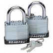 RoadPro RPLS-40/2 40mm Laminated Steel Padlock with Bumper Guard - 1 Shackle 2-Pack