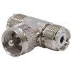 RoadPro RPM-358 T Connector - PL-259 to (2) SO-239