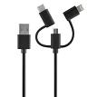 ROVE RV06551 4 ft 3-in-1 Charging Cable Black