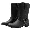 Searchers SC200916BK Searchers SC200916BKM Black Cowboy Boots with Buckle for Western Style or Motorcycle Look - Large