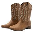 Searchers SC200917BRXL Searchers SC200917BRXL Brown Cowboy Boots for Men Square Toe Embroidered Western Boot