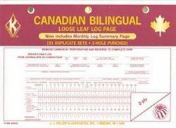 J.J. Keller 14MP Canadian 31 Day Loose Leaf Driver\'s Daily Log Book Sheets - Bilingual 1
