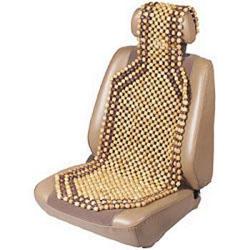 Custom Accessories 17360 Wood Beaded Comfort Seat Cushion - Tan 1