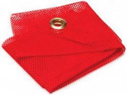 RoadPro 2424G 24 x 24 Red Mesh Warning Flag with Grommets 1