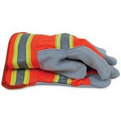 BlackCanyon Outfitters 702705L High Visibility Split Cowhide Leather Work Gloves Large 1