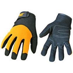 Boss CAT012215L Synthetic Palm Glove with Yellow Spandex Back Large 1