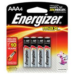 Eveready E-92BP4 AAA Energizer Alkaline Batteries - 4-Pack 1