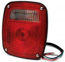 RoadPro RP-5402 6.75 x 5.75 Tail Light Assembly with Replaceable Bulb - Red/Clear 1