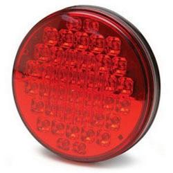 RoadPro RP-5575R LED 4 Sealed Light w/Chrome Back & 3-Prong Connector - 40 LEDs Red 1