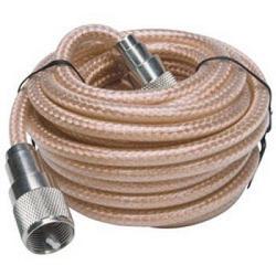 RoadPro RP-8X9CL 9\' CB Antenna Mini-8 Coax Cable with PL-259 Connectors - Clear 1