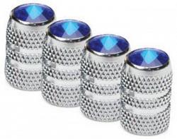 RoadPro RPCRVC4B Colored Tip Valve Caps - Blue Chrome Finish 4-Pack 1